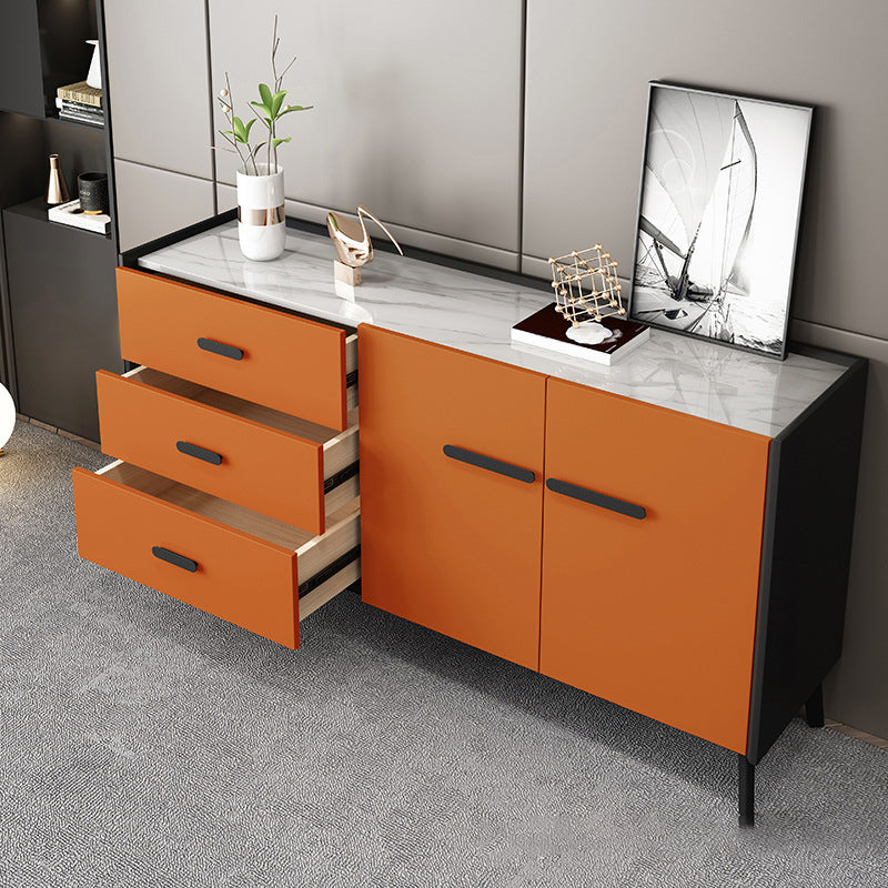 Modern Stone Top Sideboard Table 3-Drawer Sideboard for Home