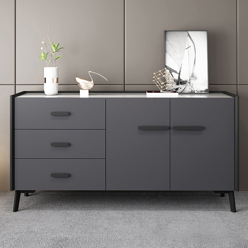 Modern Stone Top Sideboard Table 3-Drawer Sideboard for Home