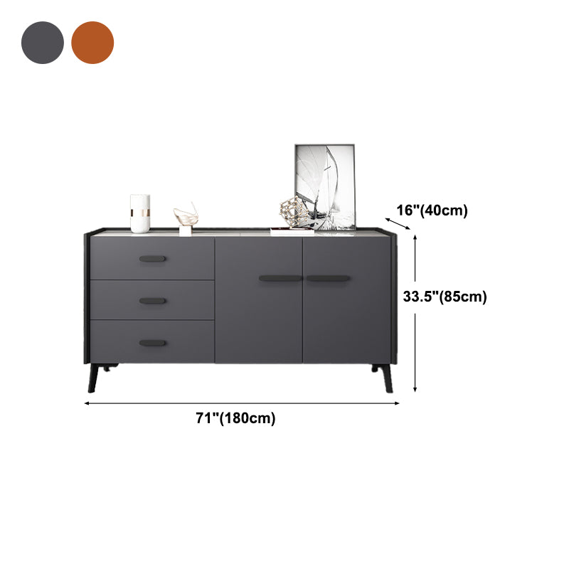 Modern Stone Top Sideboard Table 3-Drawer Sideboard for Home