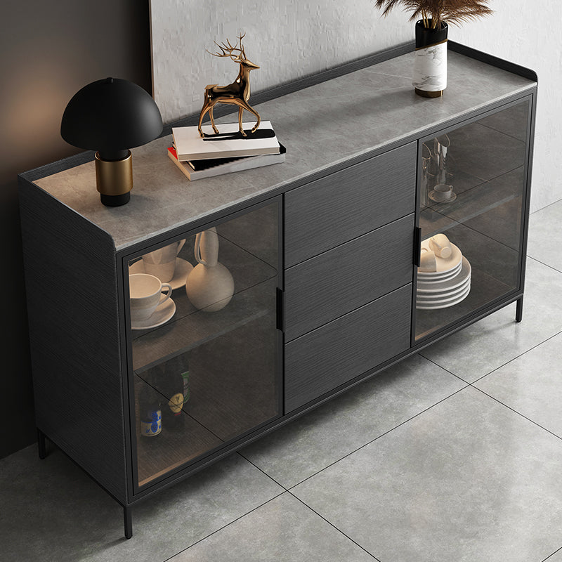 35.43"H Sideboard Modern Style Dining Server with 3 Drawers for Kitchen and Dining Room