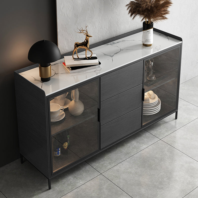 35.43"H Sideboard Modern Style Dining Server with 3 Drawers for Kitchen and Dining Room