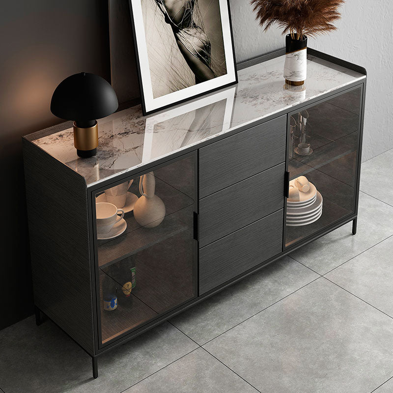 35.43"H Sideboard Modern Style Dining Server with 3 Drawers for Kitchen and Dining Room