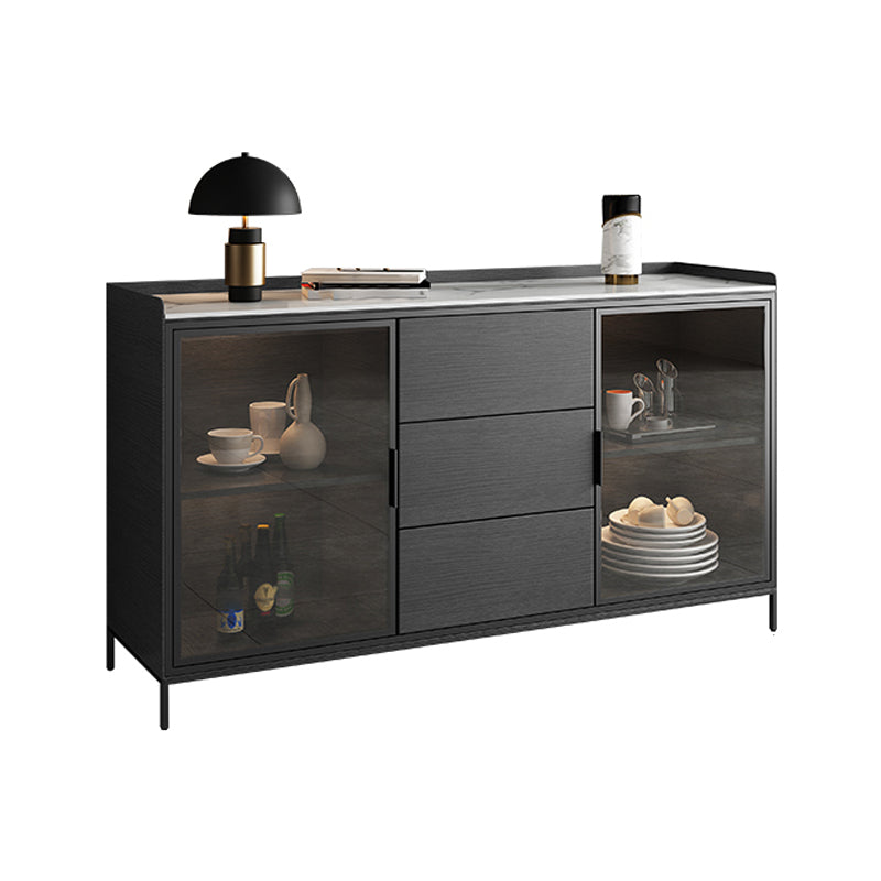 35.43"H Sideboard Modern Style Dining Server with 3 Drawers for Kitchen and Dining Room