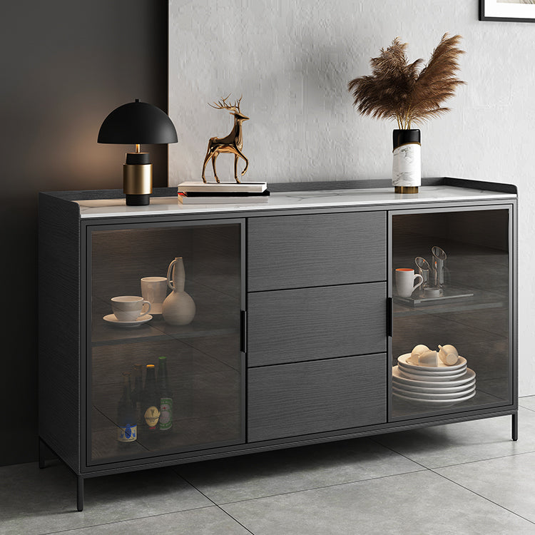 35.43"H Sideboard Modern Style Dining Server with 3 Drawers for Kitchen and Dining Room