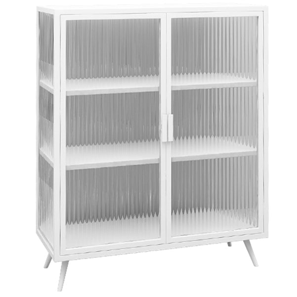 Glass Door Iron Sideboard Modern Server Cabinet with Storage for Kitchen