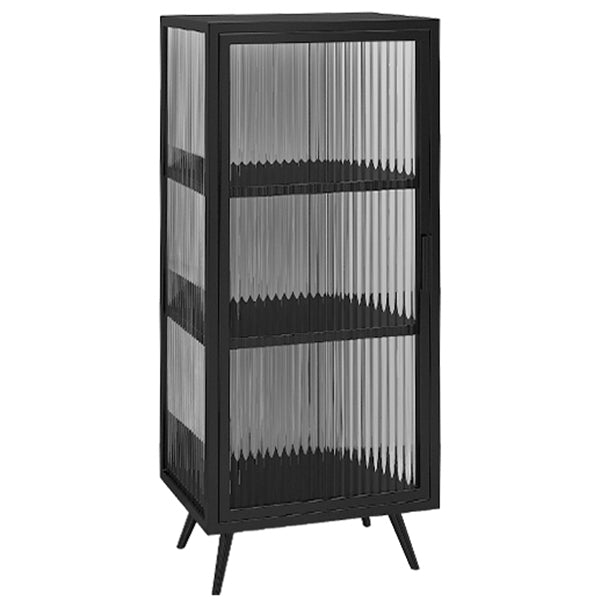 Glass Door Iron Sideboard Modern Server Cabinet with Storage for Kitchen