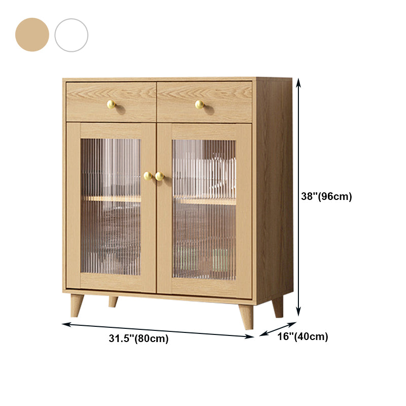 39-inch Height Minimalism Cupboard Glass Doors Sideboard for Living Room