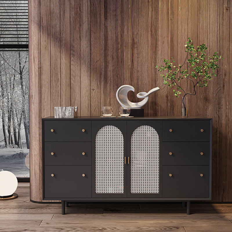 Wood Living Room Sideboard Cabinet Modern Credenza with Storage and Drawers