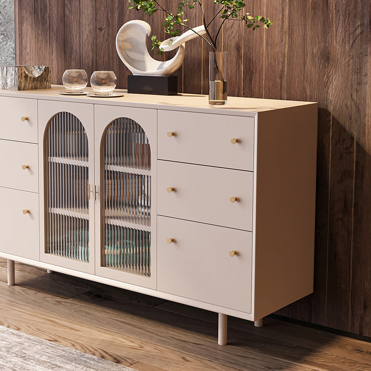 Wood Living Room Sideboard Cabinet Modern Credenza with Storage and Drawers