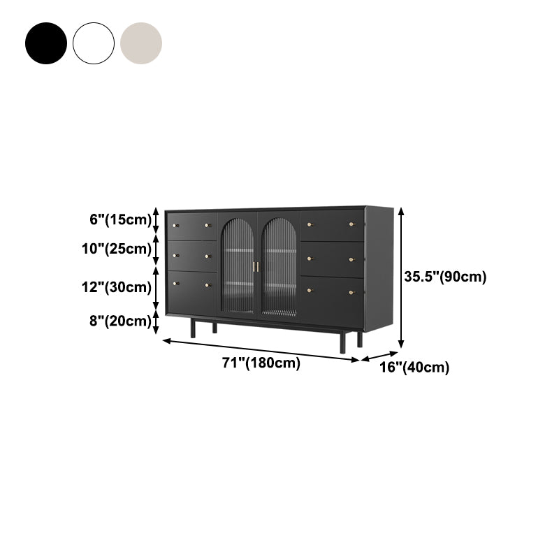 Wood Living Room Sideboard Cabinet Modern Credenza with Storage and Drawers