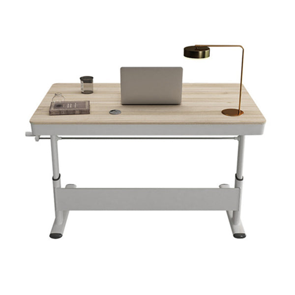 Contemporary Standing Desk Converter White Metal Base Desk for Office