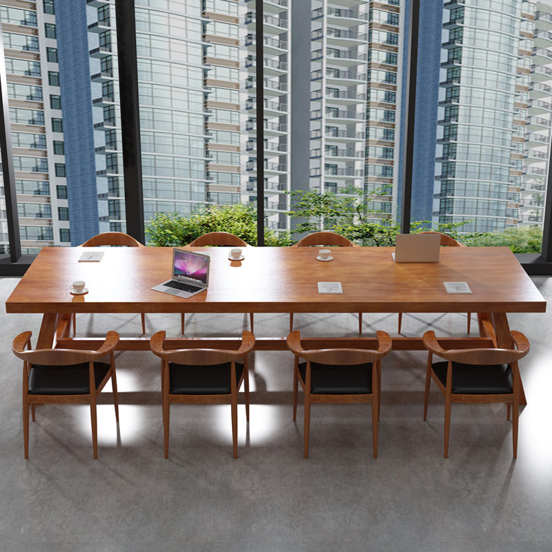 Meeting Desk Modern Pine Solid Wood Rectangle Table for Office