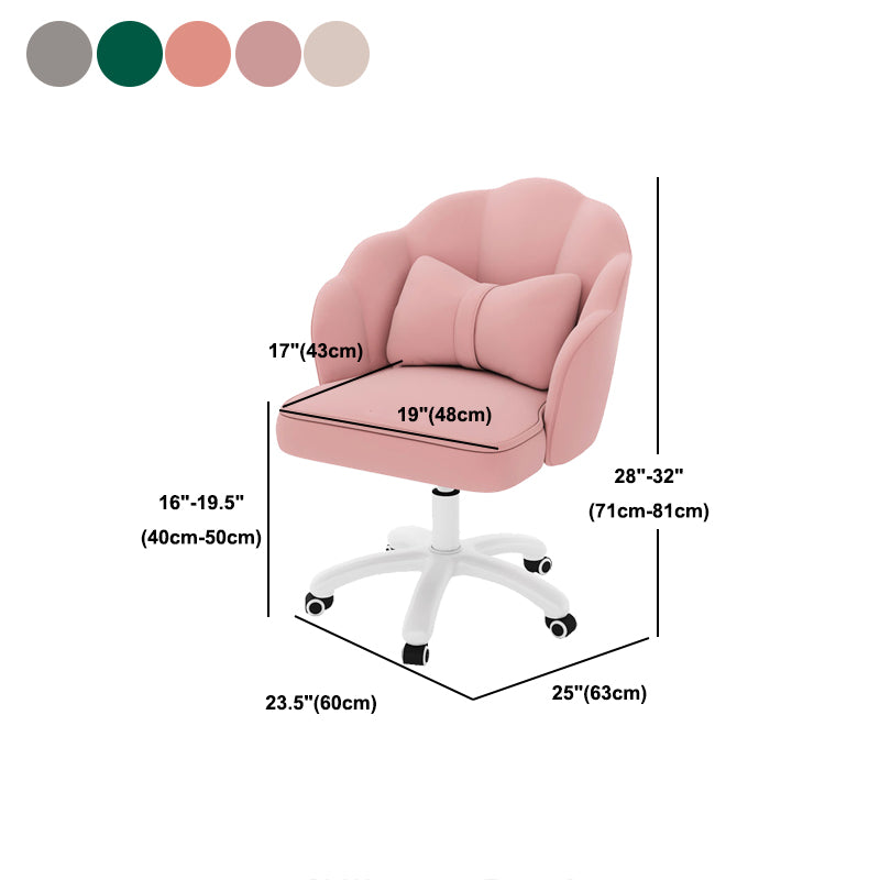 White Nylon Frame Modern Computer Desk Chair Upholstered Task Chair with Wheels