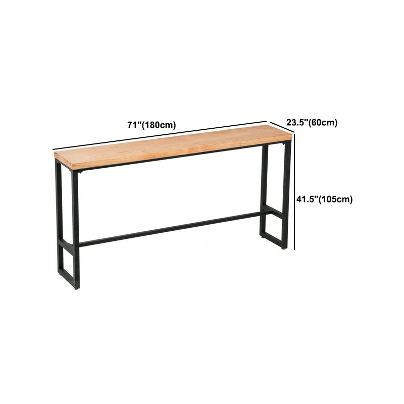 Industrial Rectangular Bar Table Set 1/5 Pieces Wooden Counter Table with High Stools