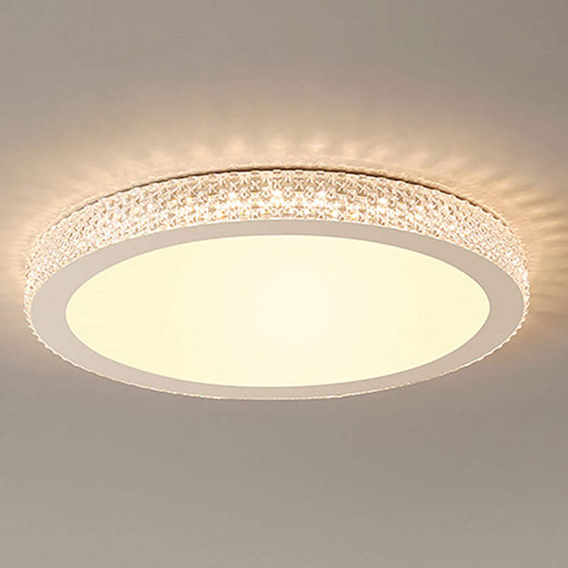 Modern Style Round Flush Mount Light Metal 1 Light Flush Mount Lamp