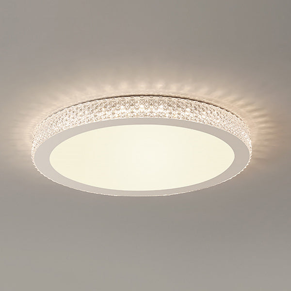 Modern Style Round Flush Mount Light Metal 1 Light Flush Mount Lamp