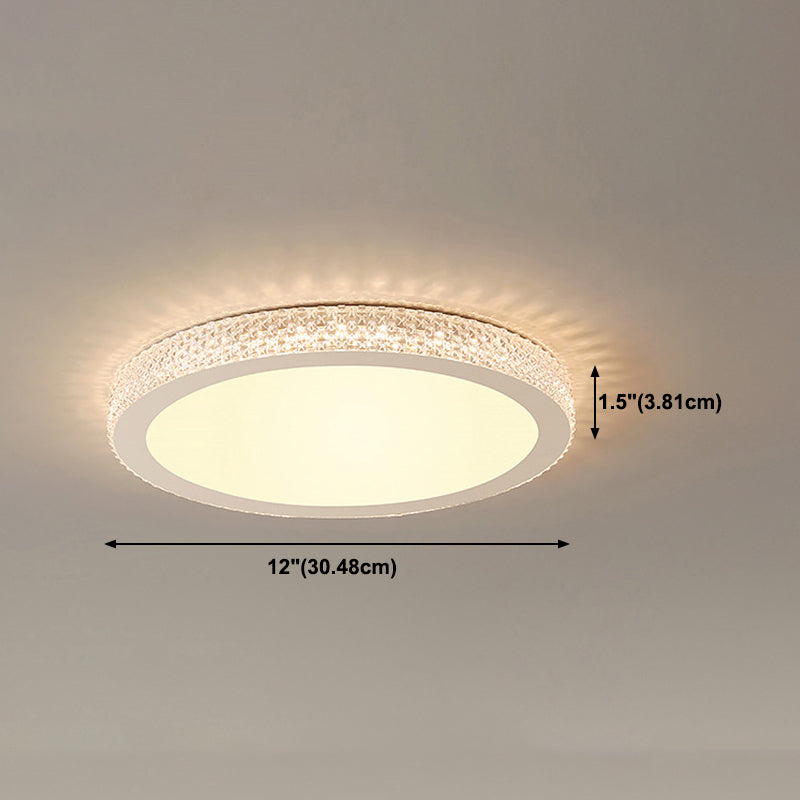 Modern Style Round Flush Mount Light Metal 1 Light Flush Mount Lamp