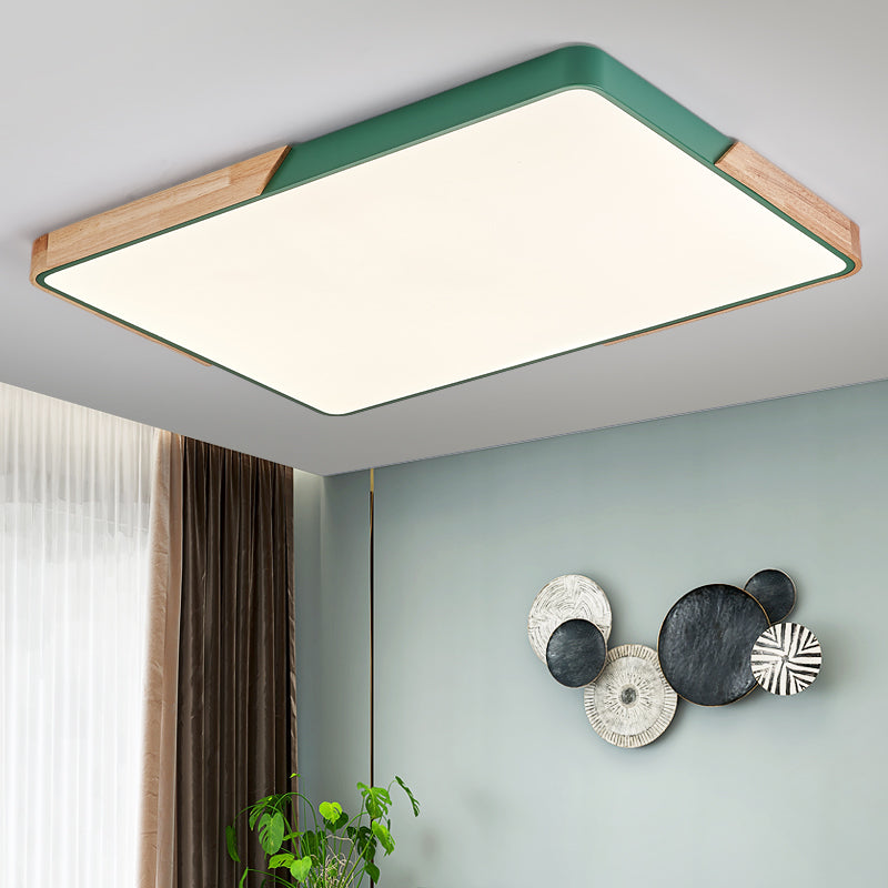 Modern Style Rectangular Shape Ceiling Lamp Metal 1 Light Ceiling Lighting for Dining Room