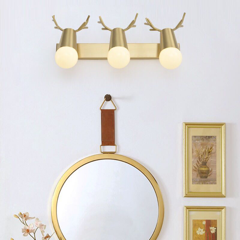 Modern Style Geometric Vanity Lighting Ideas Metal Multi Lights Vanity Sconce in Gold