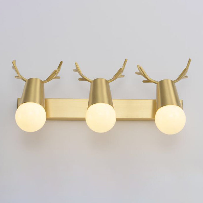 Modern Style Geometric Vanity Lighting Ideas Metal Multi Lights Vanity Sconce in Gold