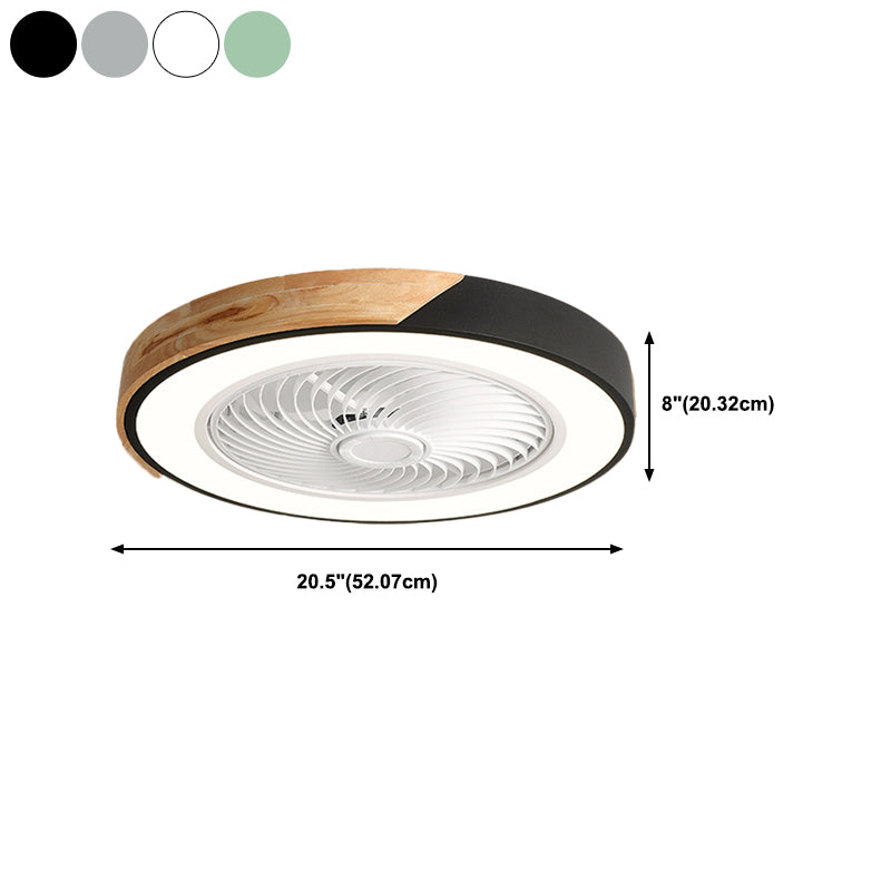 LED Ceiling Fan Light 1-Light Wooden Ceiling Mount Lamp with Acrylic Shade for Bedroom