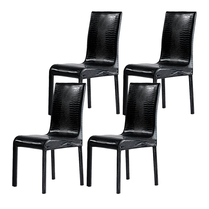 Modern Style Faux Leather Dining Side Chairs Metal Dining Chair for Restaurant Use