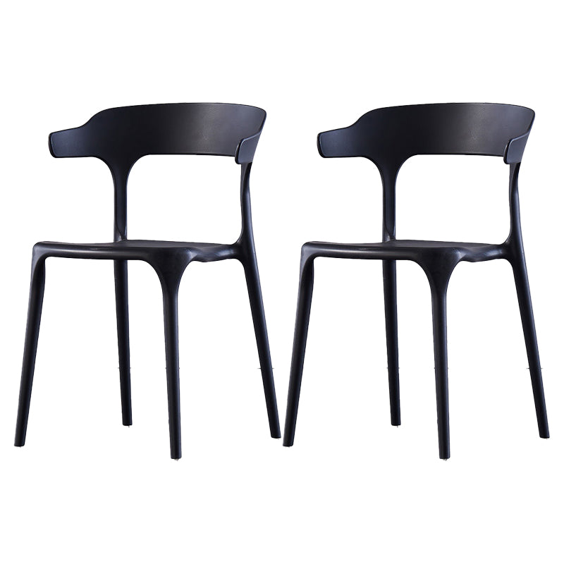 Scandinavian Home Stacking Arm Chair Matte Finish Plastic Dining Chair