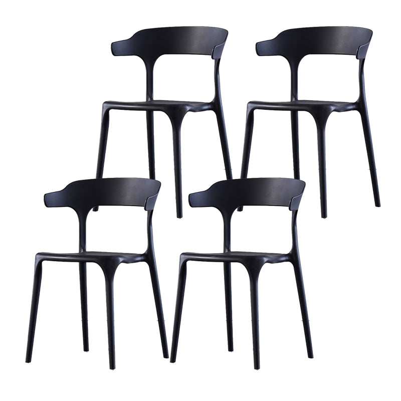 Scandinavian Home Stacking Arm Chair Matte Finish Plastic Dining Chair