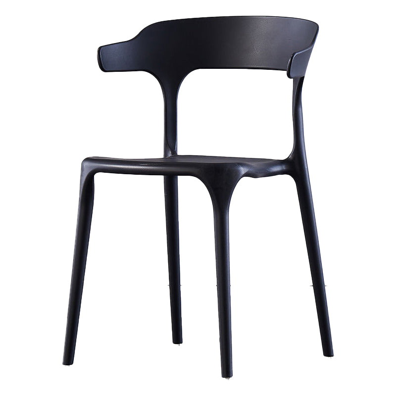 Scandinavian Home Stacking Arm Chair Matte Finish Plastic Dining Chair