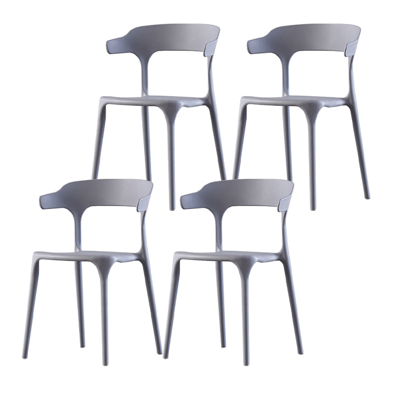 Scandinavian Home Stacking Arm Chair Matte Finish Plastic Dining Chair