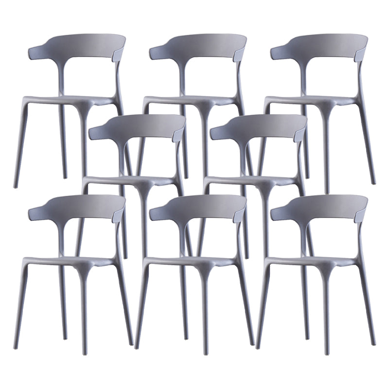 Scandinavian Home Stacking Arm Chair Matte Finish Plastic Dining Chair