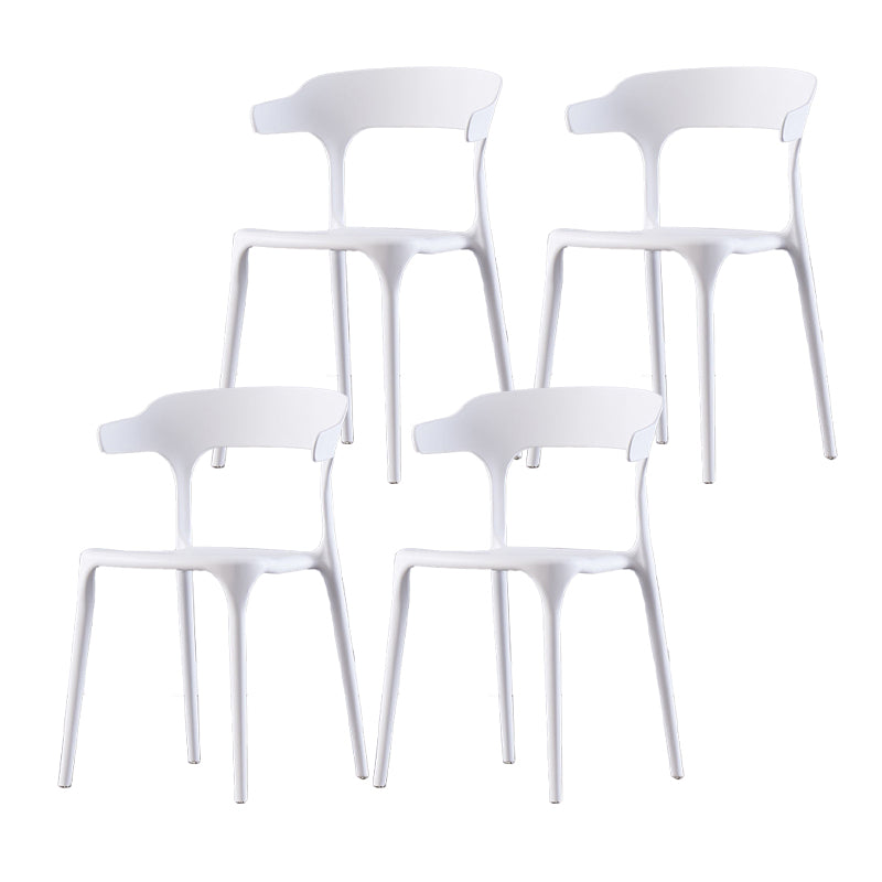 Scandinavian Home Stacking Arm Chair Matte Finish Plastic Dining Chair