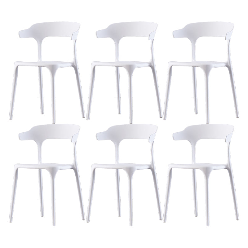 Scandinavian Home Stacking Arm Chair Matte Finish Plastic Dining Chair