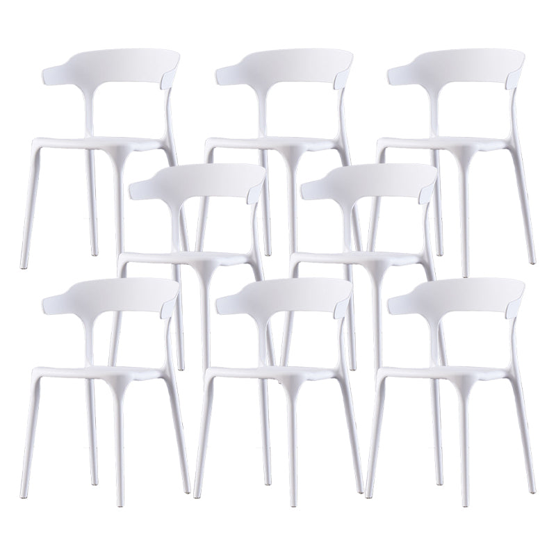 Scandinavian Home Stacking Arm Chair Matte Finish Plastic Dining Chair