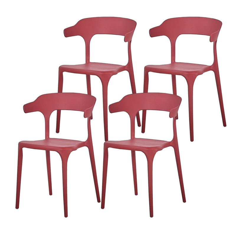 Scandinavian Home Stacking Arm Chair Matte Finish Plastic Dining Chair