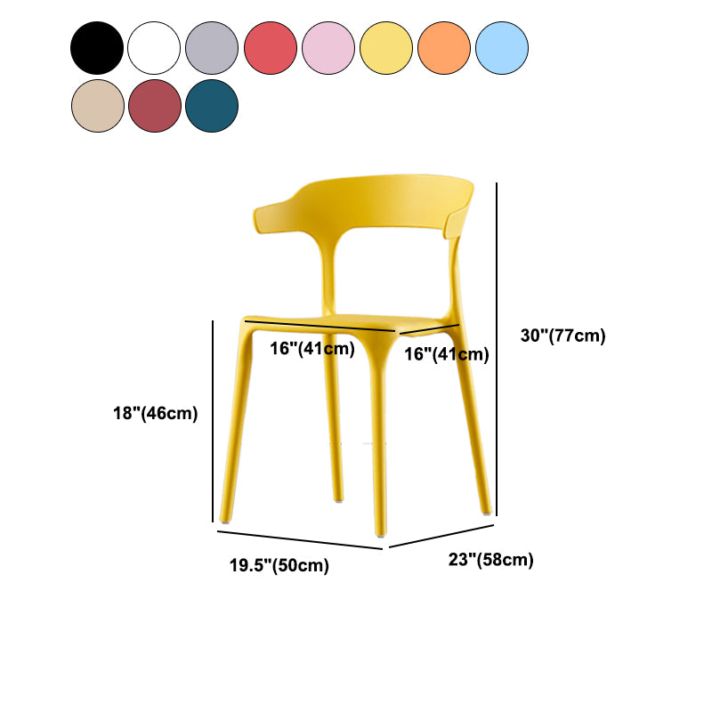 Scandinavian Home Stacking Arm Chair Matte Finish Plastic Dining Chair