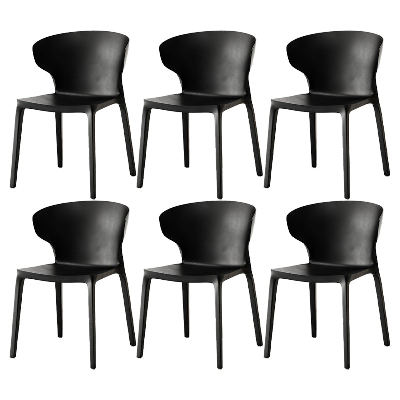 Scandinavian Home Wingback Side Chair Matte Finish Plastic Dining Chair