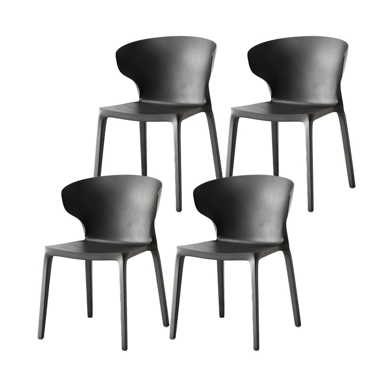 Scandinavian Home Wingback Side Chair Matte Finish Plastic Dining Chair