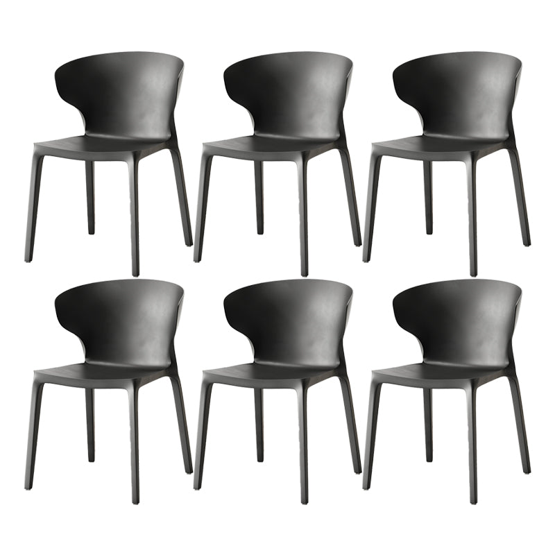 Scandinavian Home Wingback Side Chair Matte Finish Plastic Dining Chair