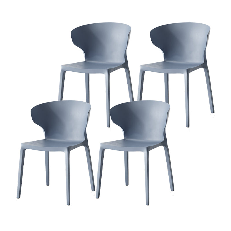 Scandinavian Home Wingback Side Chair Matte Finish Plastic Dining Chair