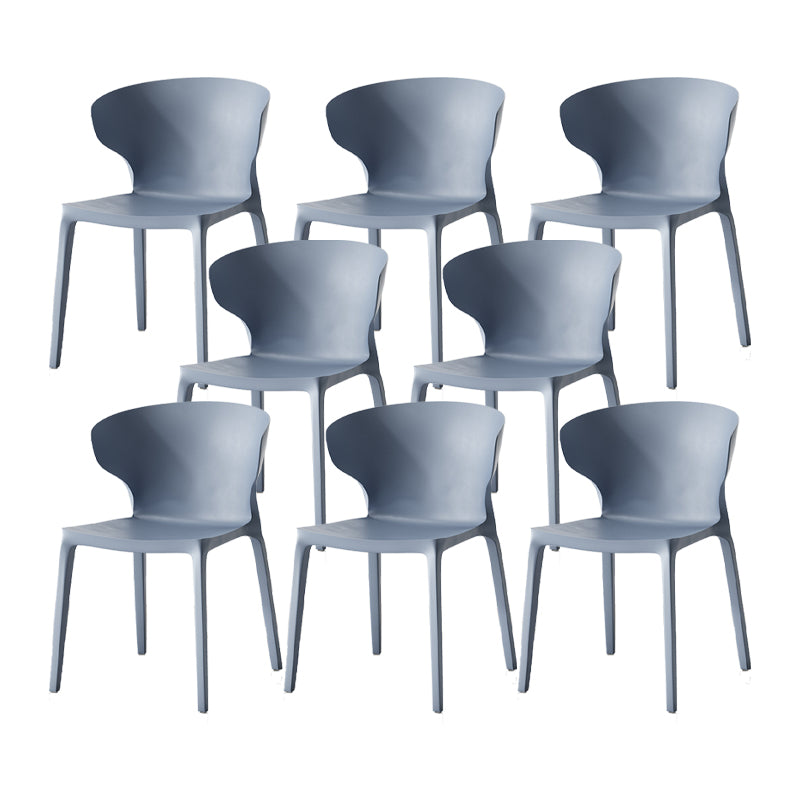 Scandinavian Home Wingback Side Chair Matte Finish Plastic Dining Chair