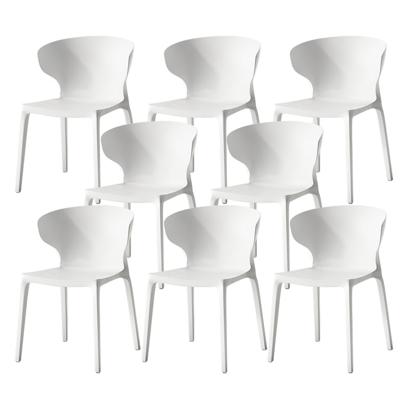 Scandinavian Home Wingback Side Chair Matte Finish Plastic Dining Chair