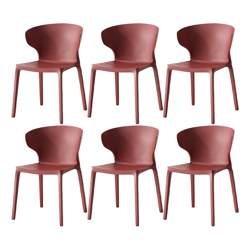 Scandinavian Home Wingback Side Chair Matte Finish Plastic Dining Chair