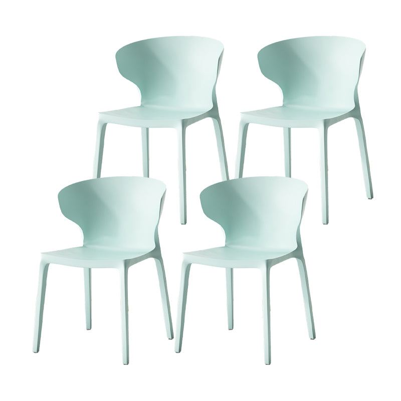 Scandinavian Home Wingback Side Chair Matte Finish Plastic Dining Chair