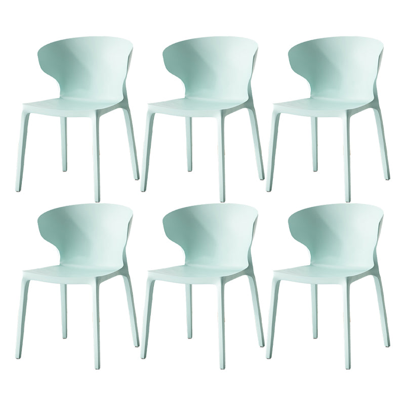 Scandinavian Home Wingback Side Chair Matte Finish Plastic Dining Chair