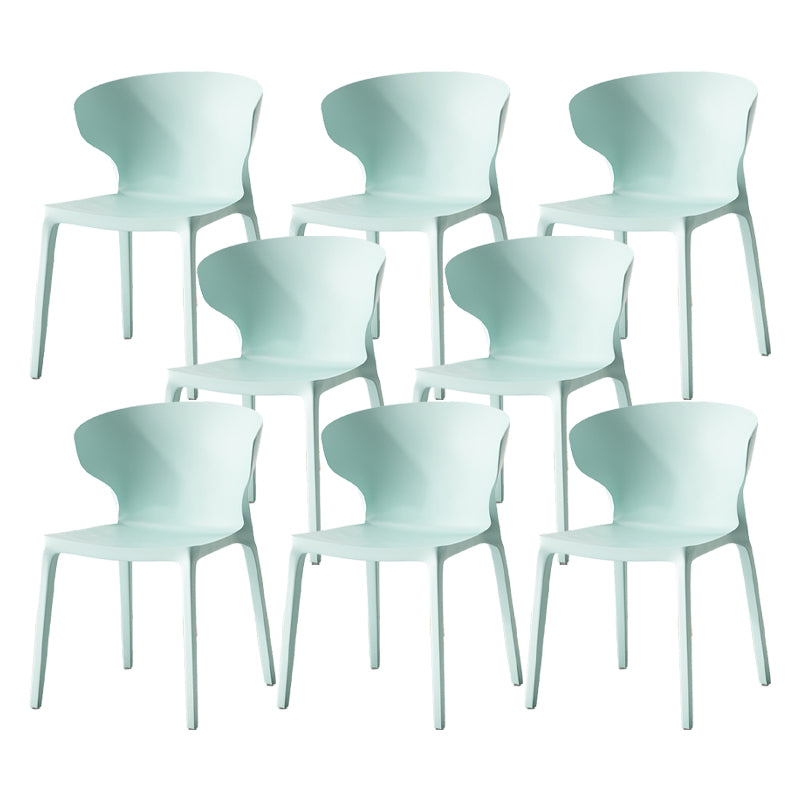 Scandinavian Home Wingback Side Chair Matte Finish Plastic Dining Chair