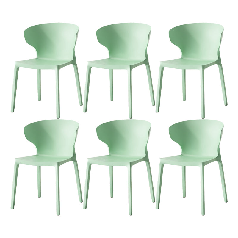 Scandinavian Home Wingback Side Chair Matte Finish Plastic Dining Chair