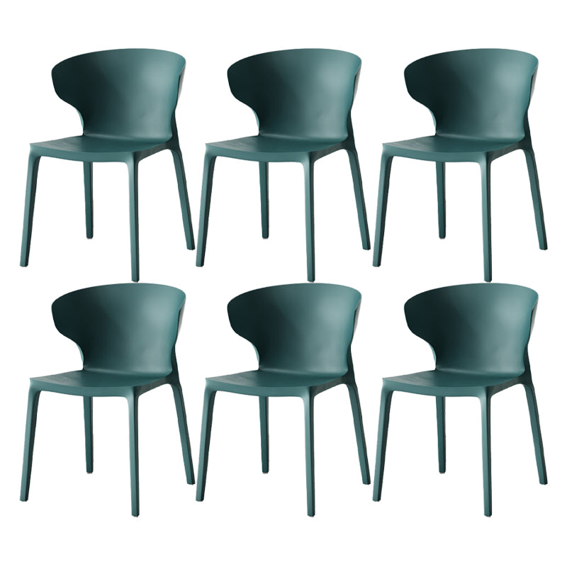 Scandinavian Home Wingback Side Chair Matte Finish Plastic Dining Chair