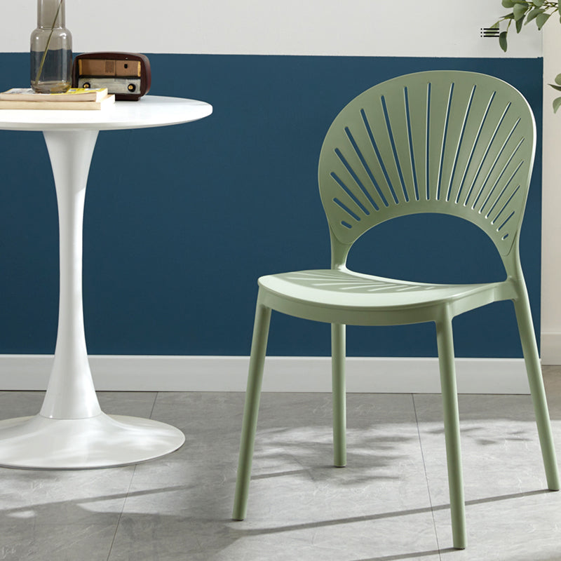 Scandinavian Matte Finish Plastic Dining Chair Home Stacking Side Chair