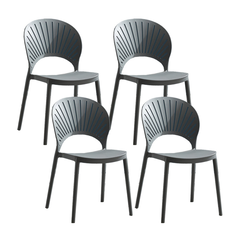 Scandinavian Matte Finish Plastic Dining Chair Home Stacking Side Chair